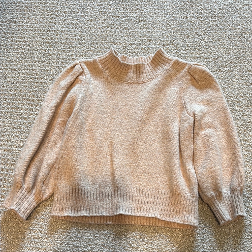 GAP Kids Beige Sweater with Puff Sleeves